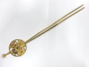 アンティーク　彫金　透かし　簪